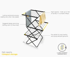 AirFrame™ 16m Folding Drying Rack with Long Garment Hanging Rails