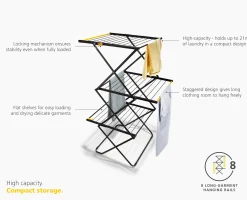 AirFrame™ Max 21m Folding Drying Rack with Long Garment Hanging Rails