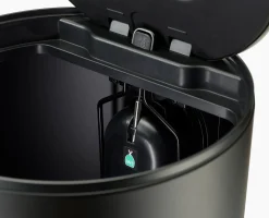 Arc™ 30L Easy-push Matt Black Pedal Trash Can Starter Set