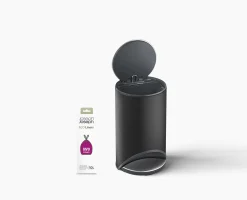 Arc™ 10L Easy-push Matt Black Pedal Trash Can Starter Set