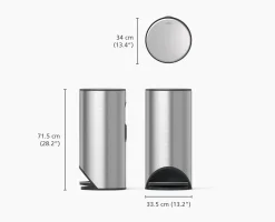 Arc™ 30L Easy-push Stainless-steel Pedal Trash Can