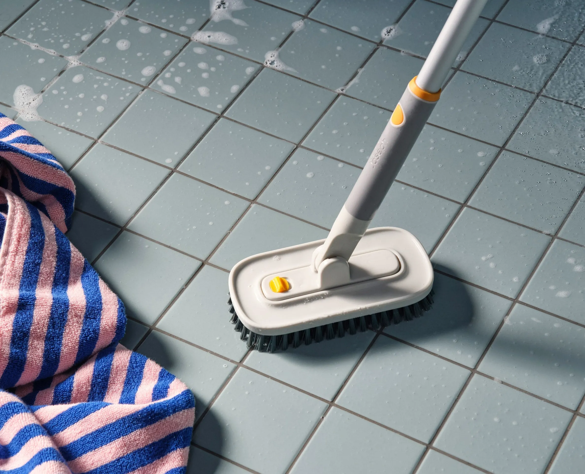 CleanTech™ 2-in-1 Tile Scrubber Tool with Extension Pole