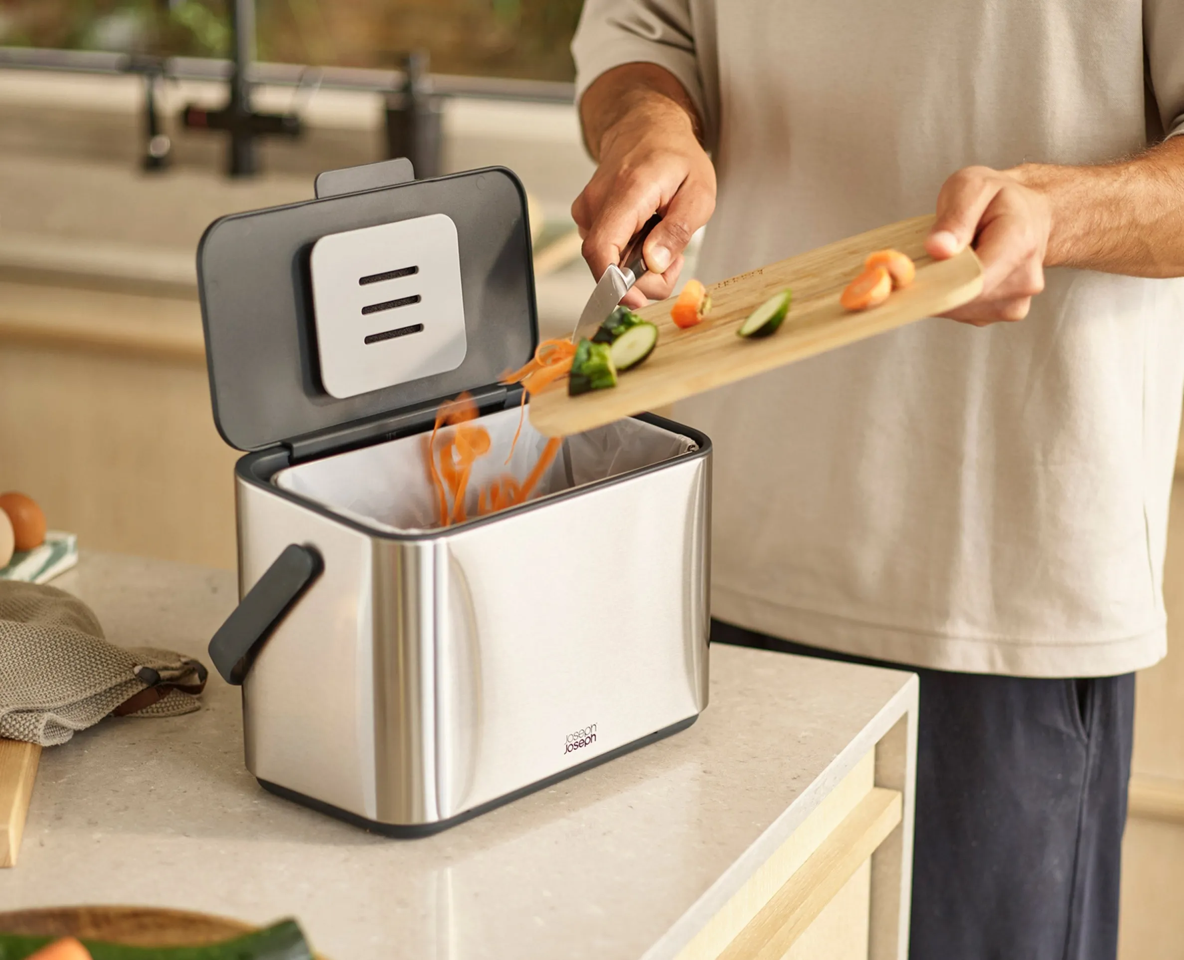 Collect™ 4L Stainless-steel Food Waste Caddy Starter Set