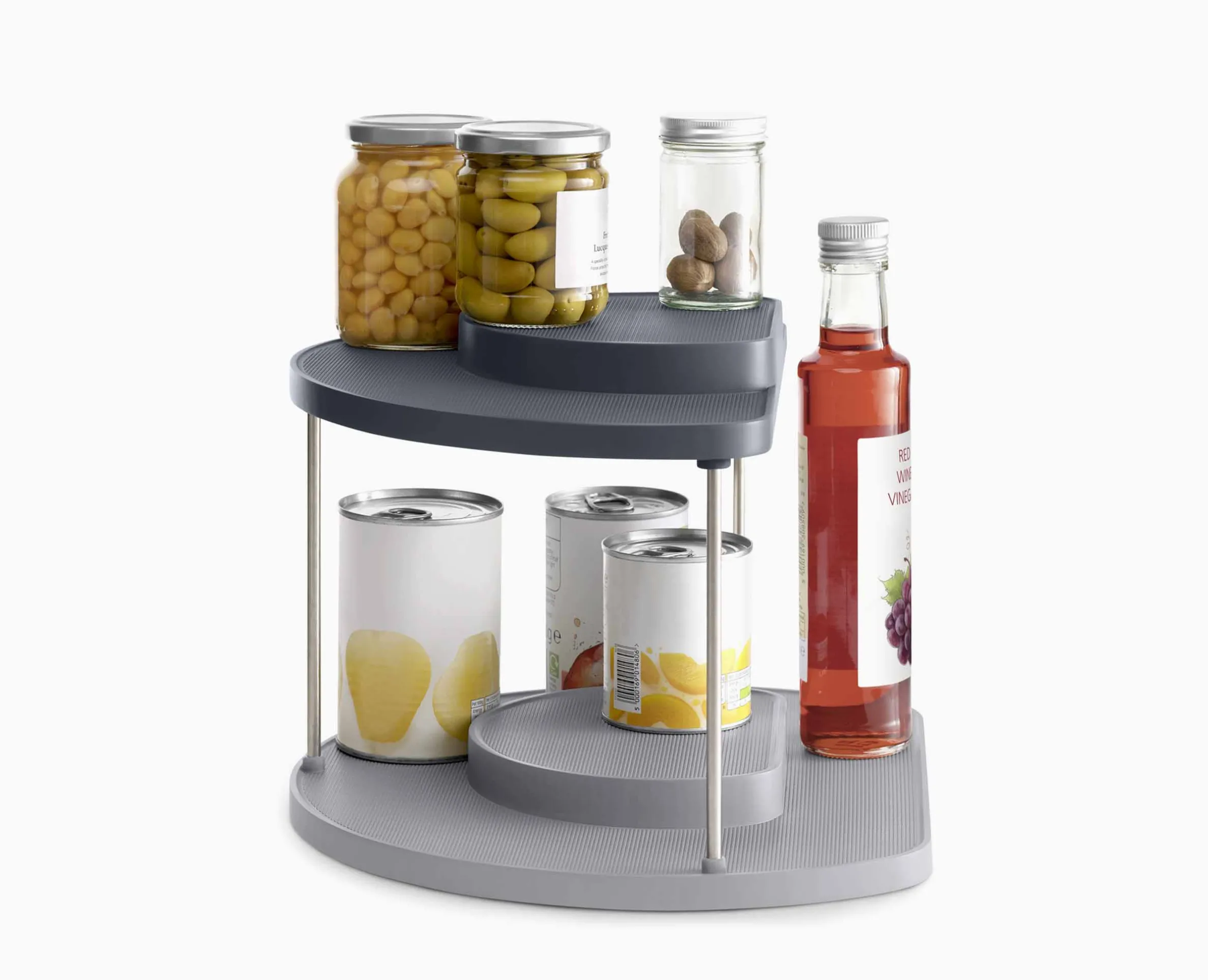 CupboardStore™ 2-tier Gray Rotating Organizer