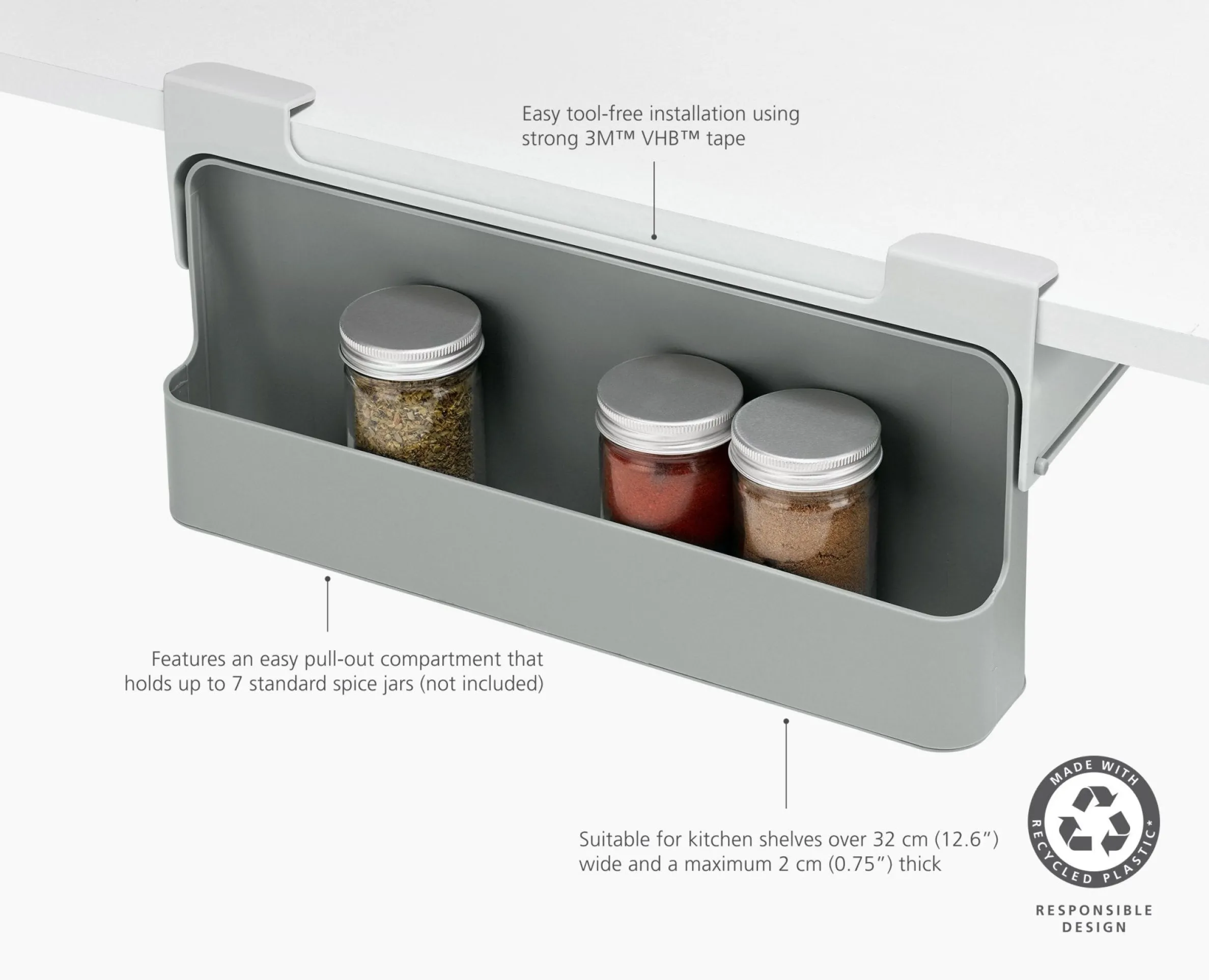 CupboardStore™ Under-Shelf Spice Rack