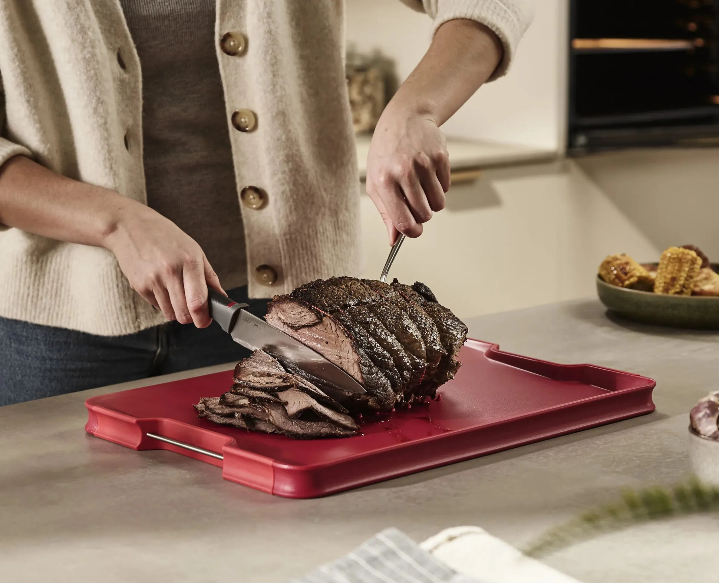 Cut&Carve™ Plus Multi-function Red Cutting Board