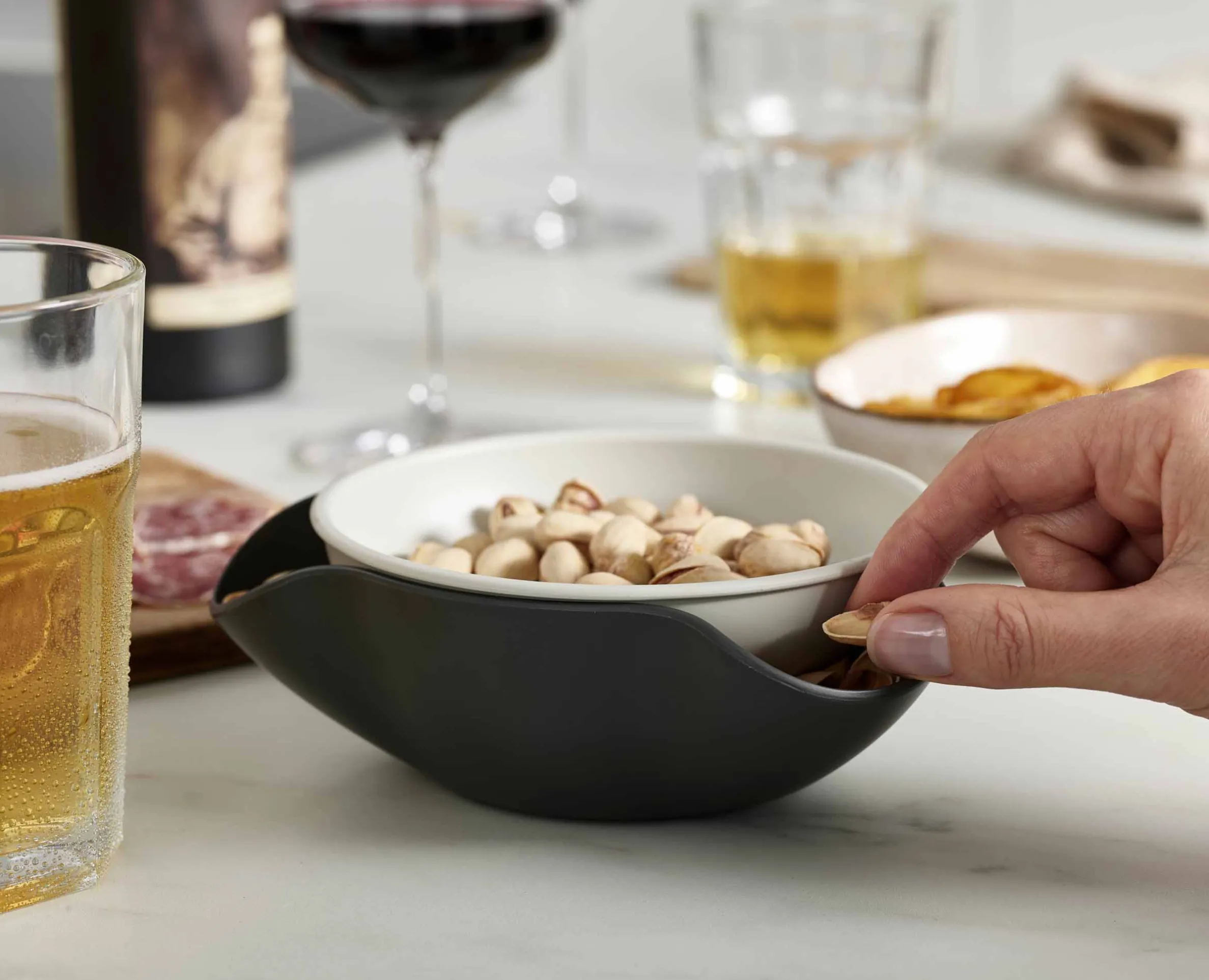Double-Dish™ Gray Serving Bowl