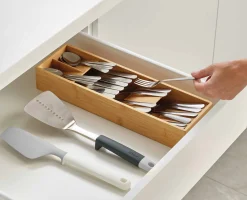 DrawerStore™ Bamboo Compact Cutlery Organizer