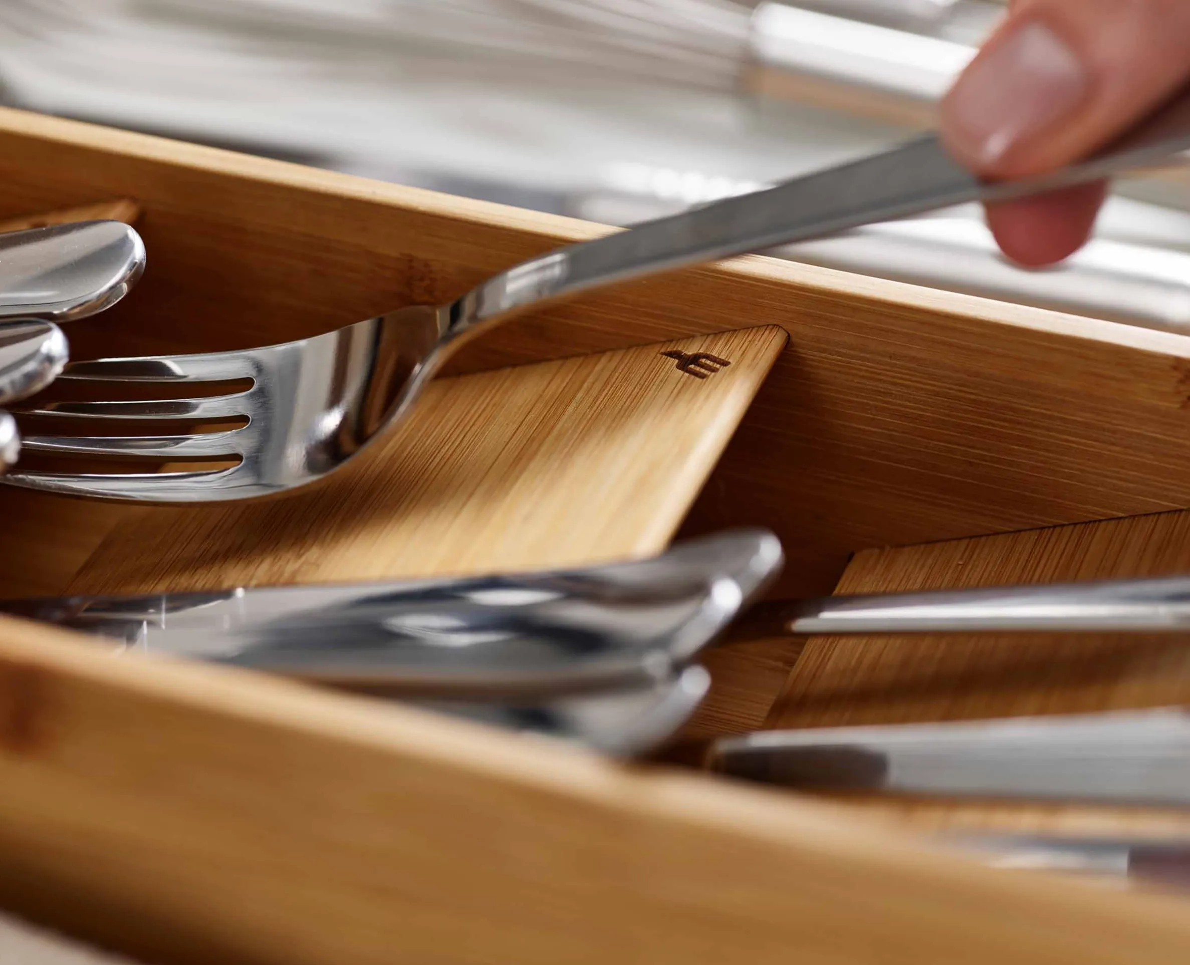 DrawerStore™ Bamboo Compact Cutlery Organizer