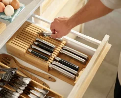 DrawerStore™ Bamboo Large 2-tier Knife Organizer
