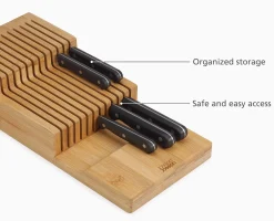 DrawerStore™ Bamboo Large 2-tier Knife Organizer