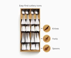 DrawerStore™ Bamboo Large Cutlery Organizer