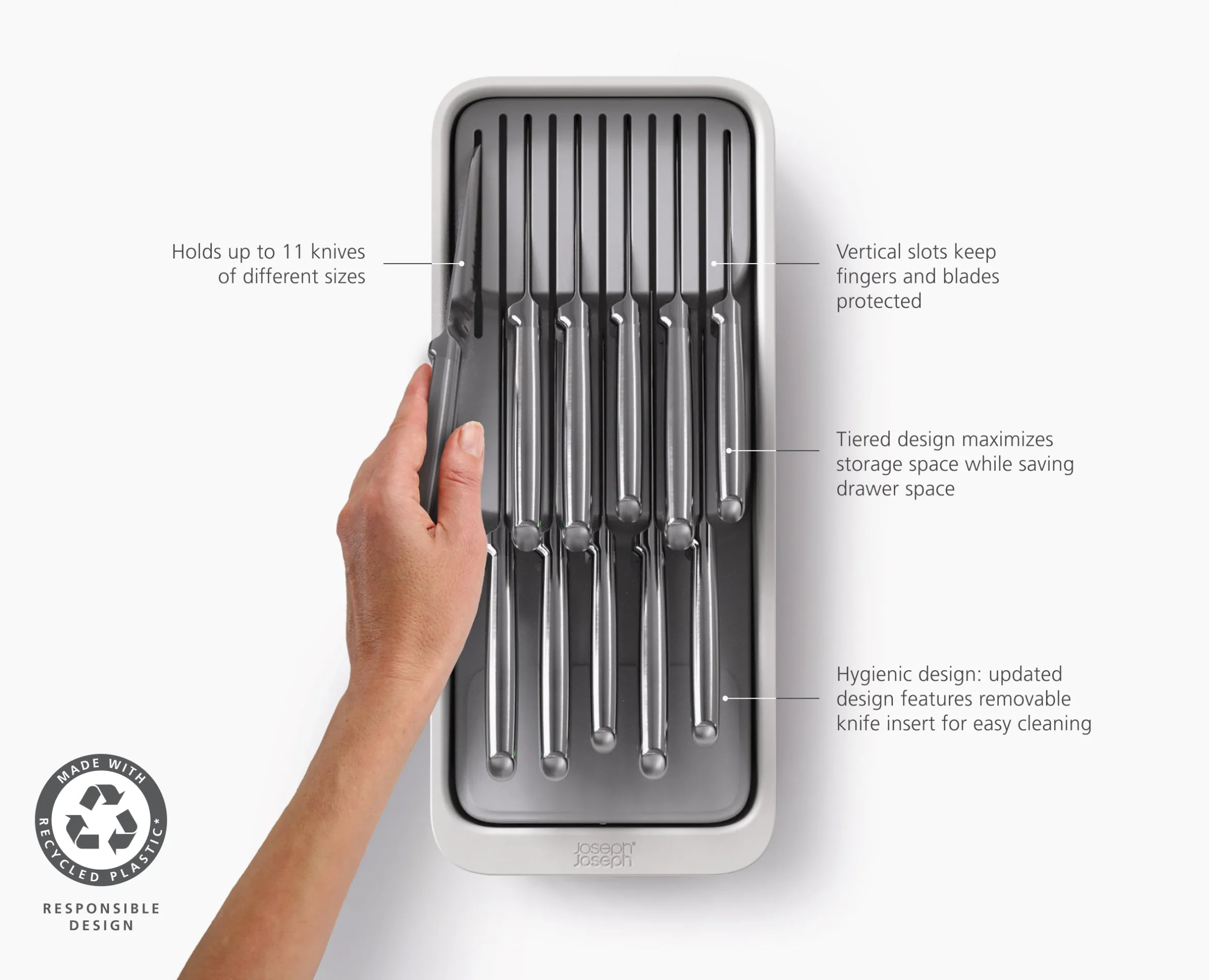 DrawerStore™ 2-Tier Compact Knife Organizer