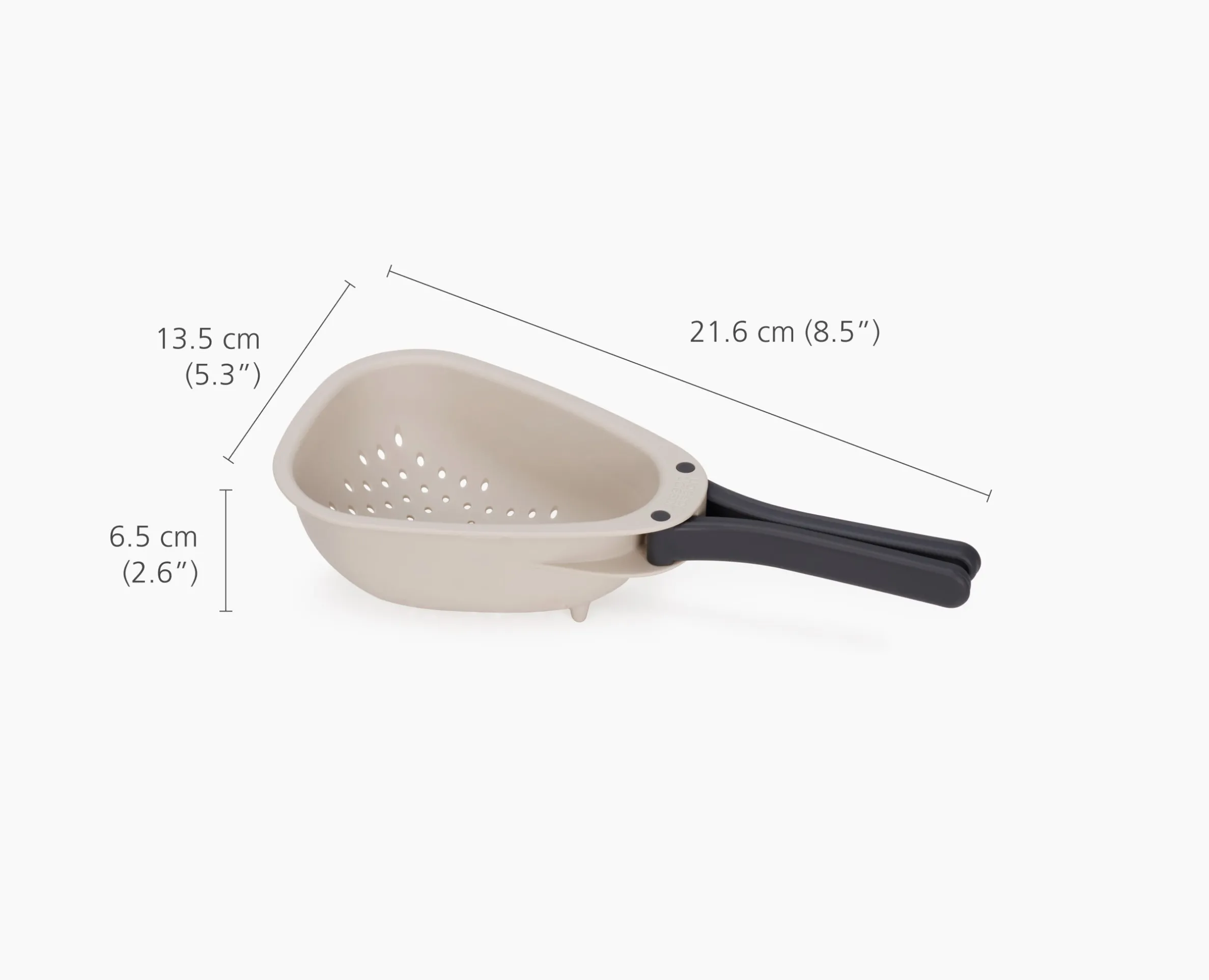 Droplet Mini White Colander with Folding Handle