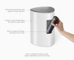 EasyStore™ 5L Gloss White Bathroom Pedal Trash Can