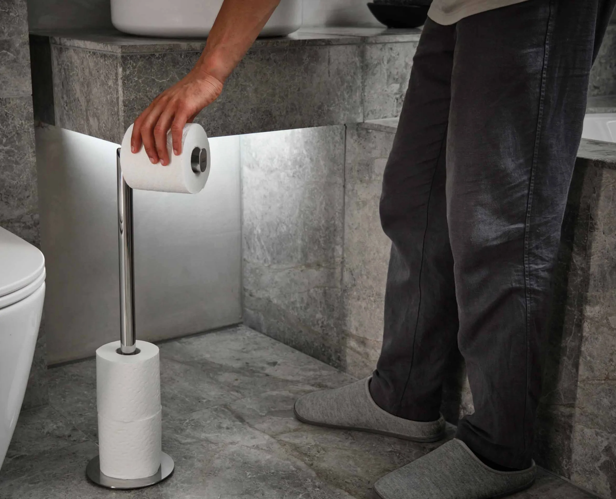 EasyStore™ Luxe 2-in-1 Stainless-steel Toilet Paper Stand