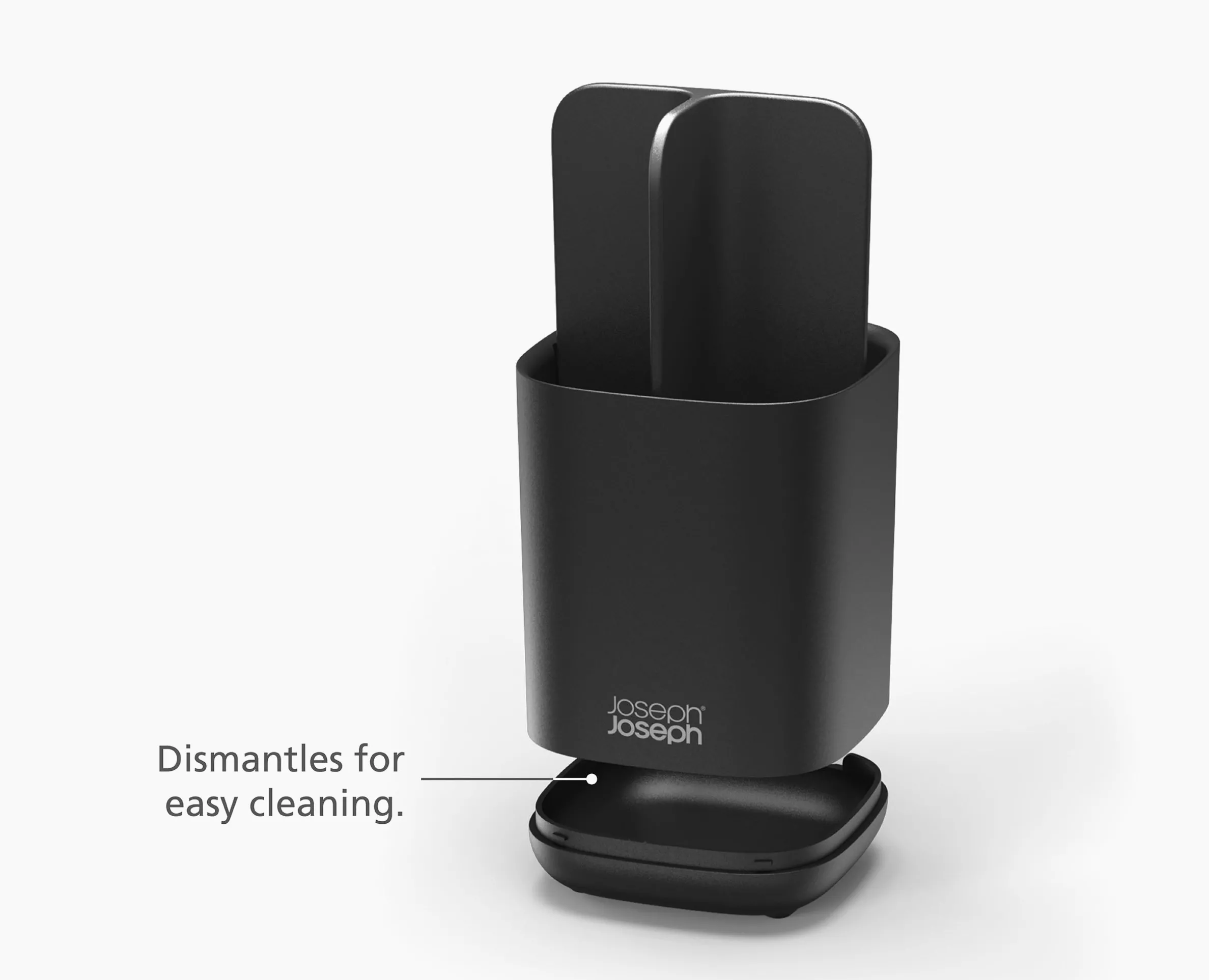 EasyStore™ Matt Black Toothbrush Holder
