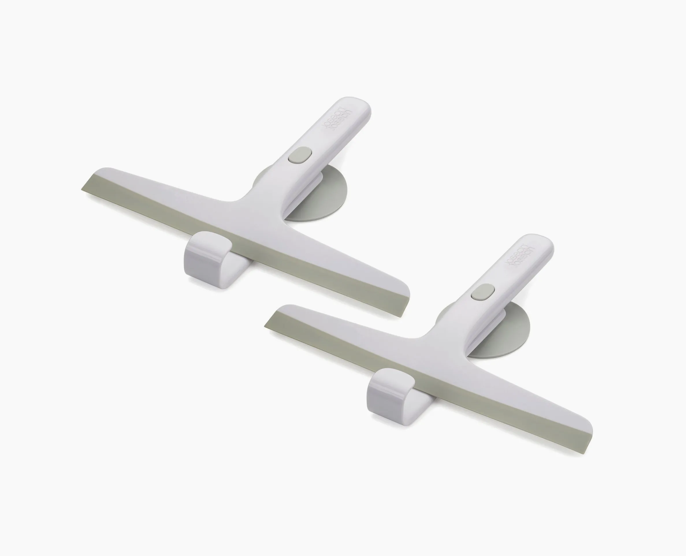 EasyStore™ Pack of 2 Light Gray Shower Squeegees with Storage Hook