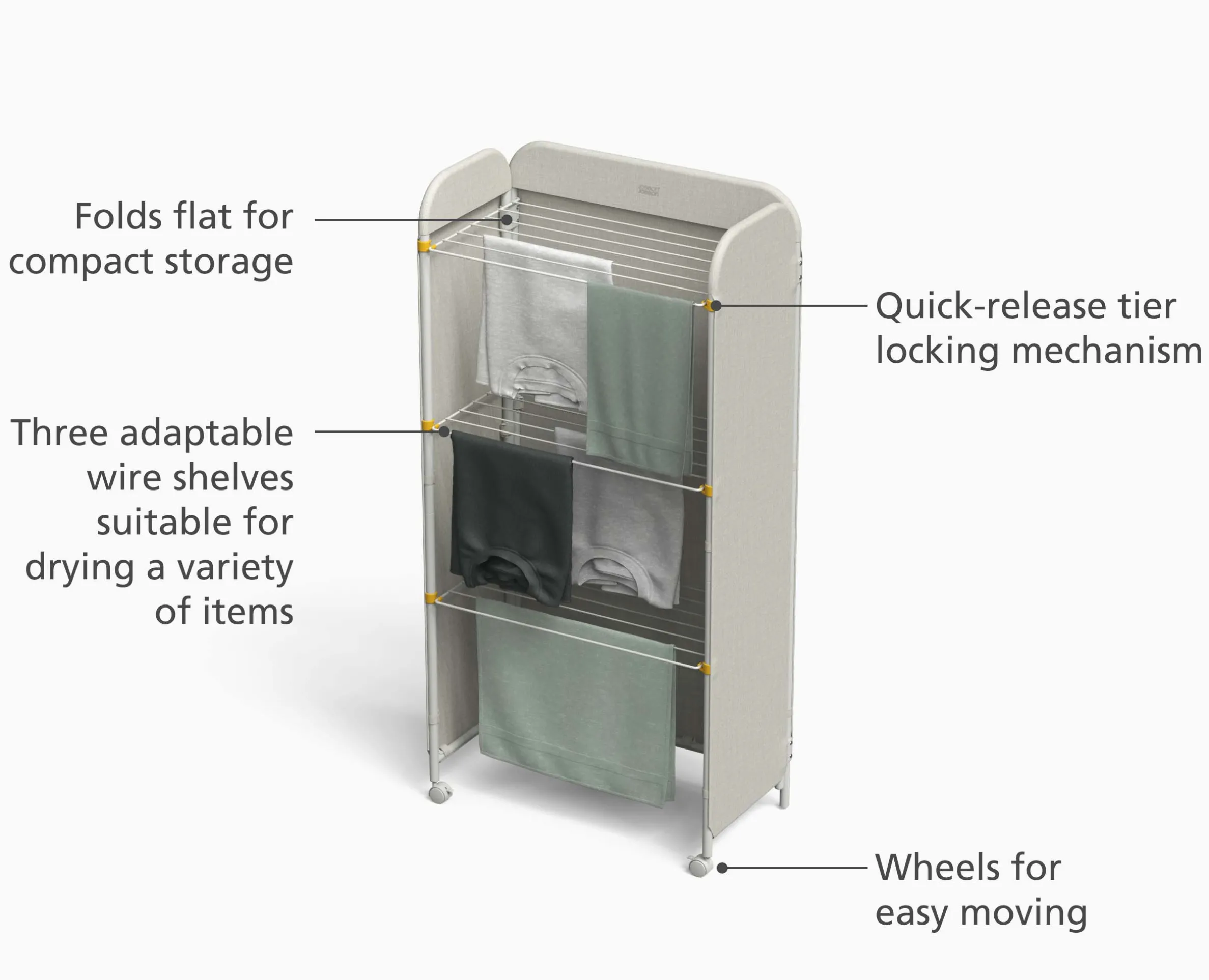 Eclipse™ 3-tier Ecru Clothes Drying Rack With Screen