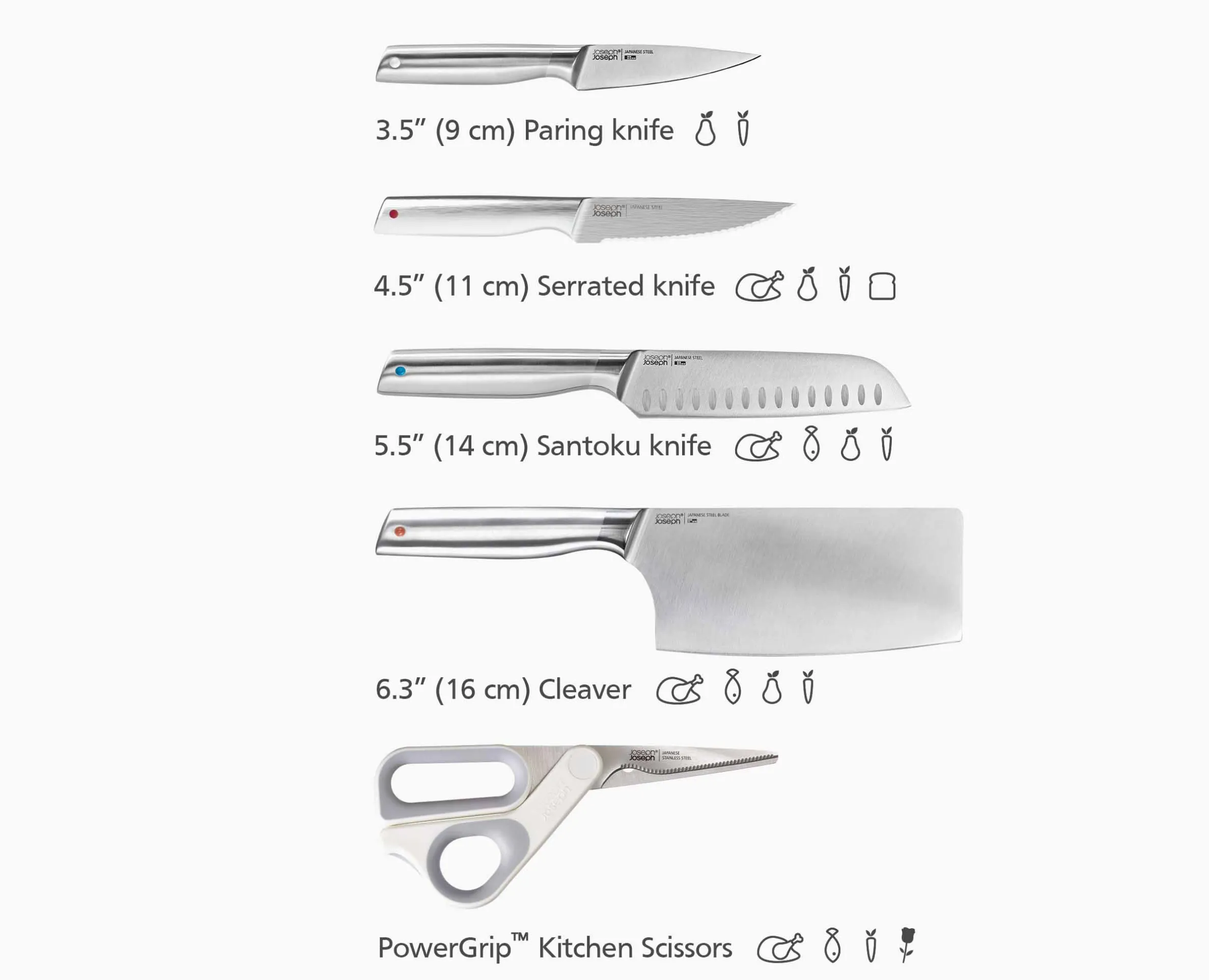 Elevate™ Fusion 5-piece Knife & Scissor Set with Beechwood Block