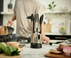 Elevate™ Fusion 5-piece Stainless-steel Utensil Set with Compact Stand