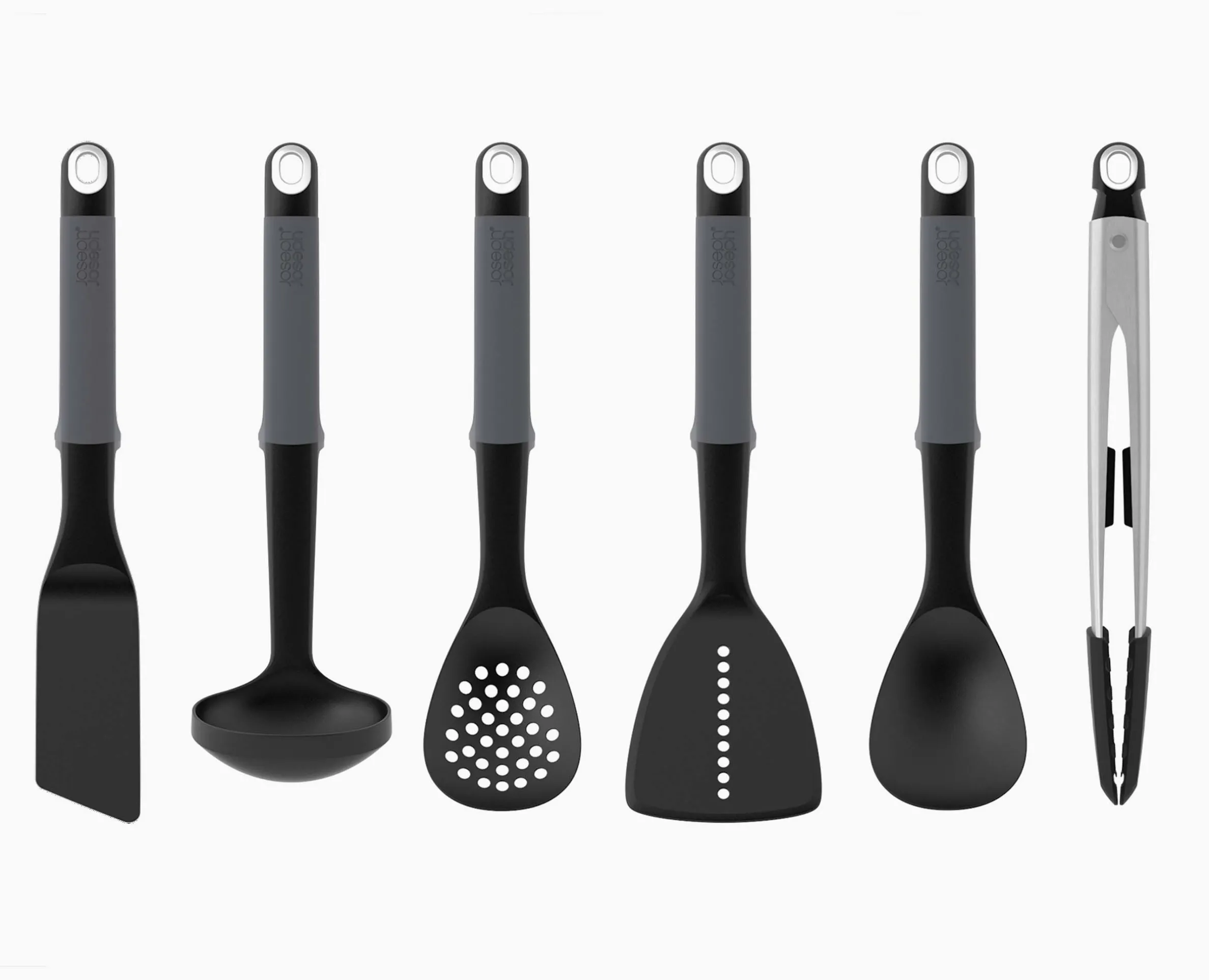 Elevate™ 6-piece Gray Utensils Carousel Set with Tongs