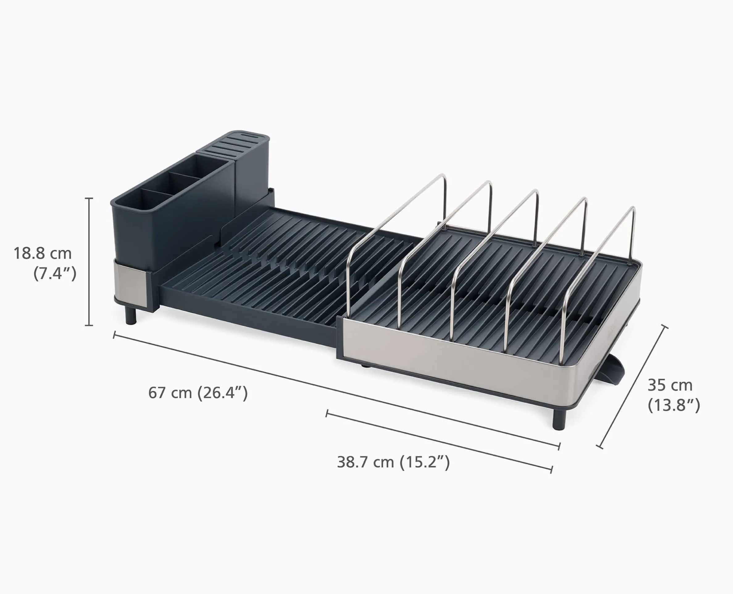 Extend™ Max Stainless-steel Expandable Dish Drainer