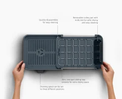 Extend™ Slim Steel Expandable Gray Dish Drainer
