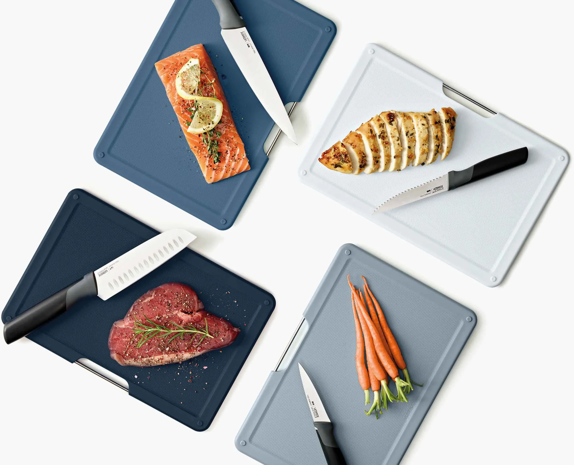 Folio™ Plus 8-piece Knife & Gray Cutting Board Set