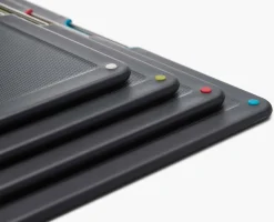 Folio™ Steel 4-piece Cutting Board Set With Black Stainless-Steel Case