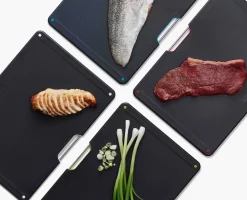 Folio™ Steel 4-piece Cutting Board Set With Black Stainless-Steel Case