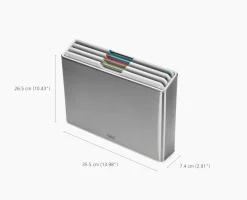 Folio™ Steel 4-piece Stone Cutting Board Set With Stainless-Steel Case