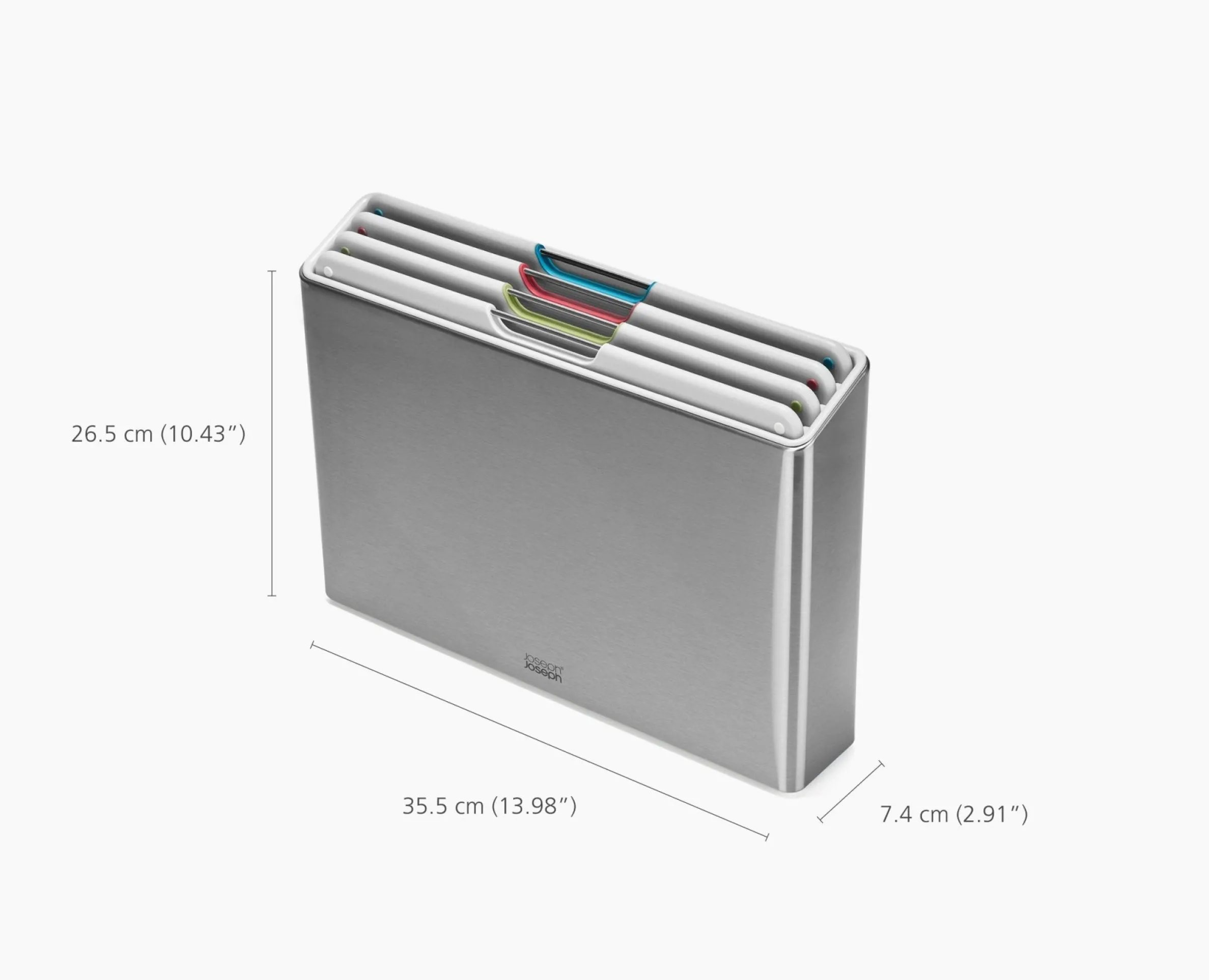 Folio™ Steel 4-piece Stone Cutting Board Set With Stainless-Steel Case