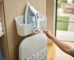 IronHub™ Wall-mounted Ecru Iron Storage Caddy