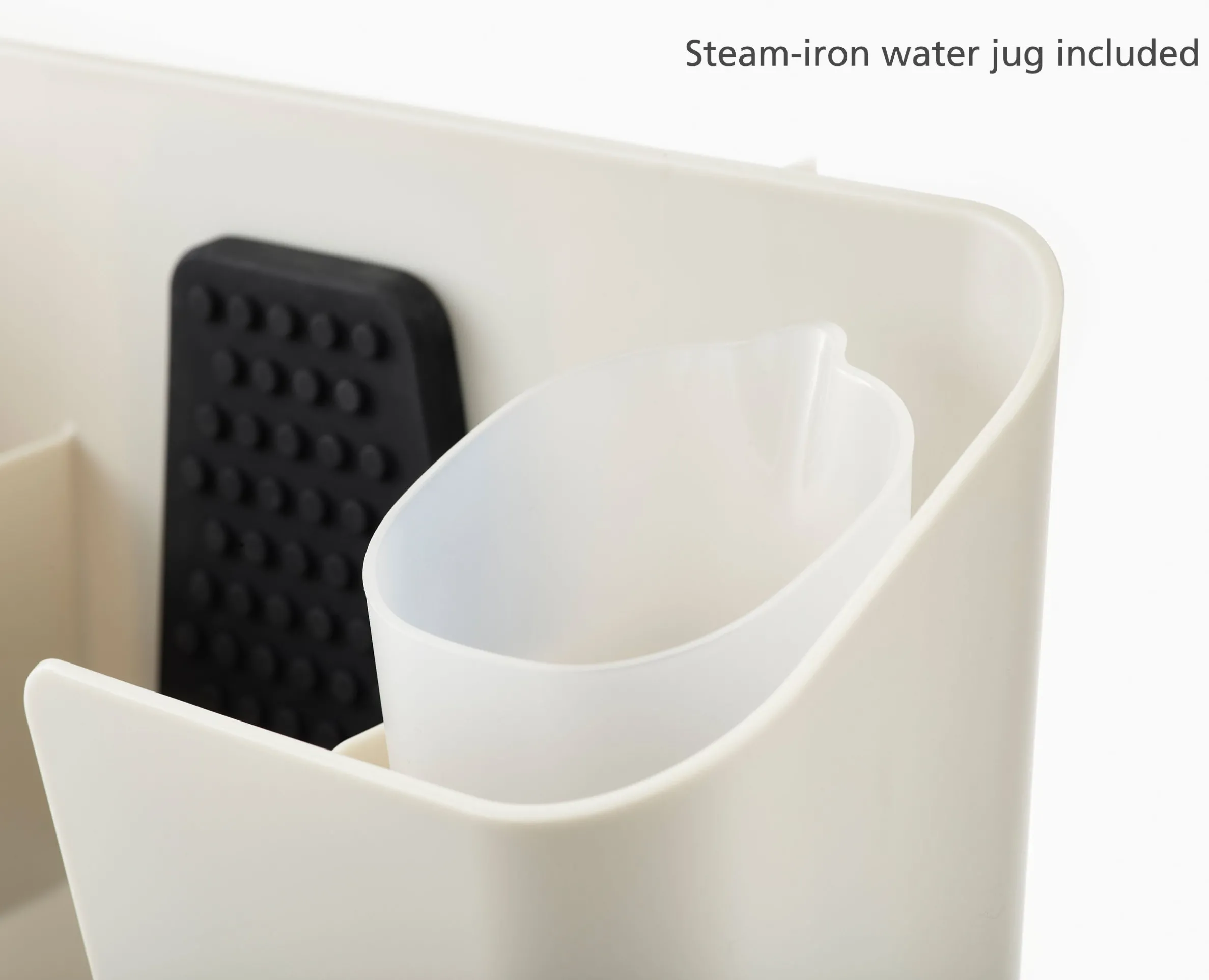 IronHub™ Wall-mounted Ecru Iron Storage Caddy