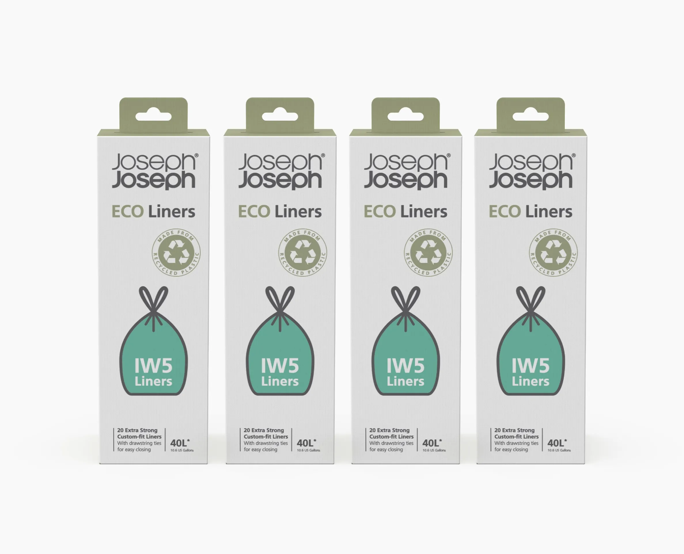 IW5 40L Gray Recycled Trash Bags - 4 pack