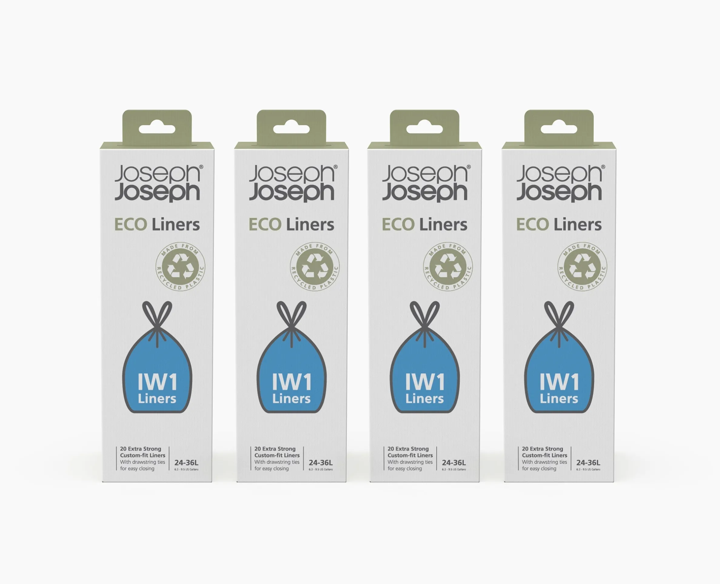 IW1 24-36L Gray Recycled Trash Bags - 4 pack