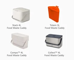IW2 4L White Food Waste Caddy Trash Bags