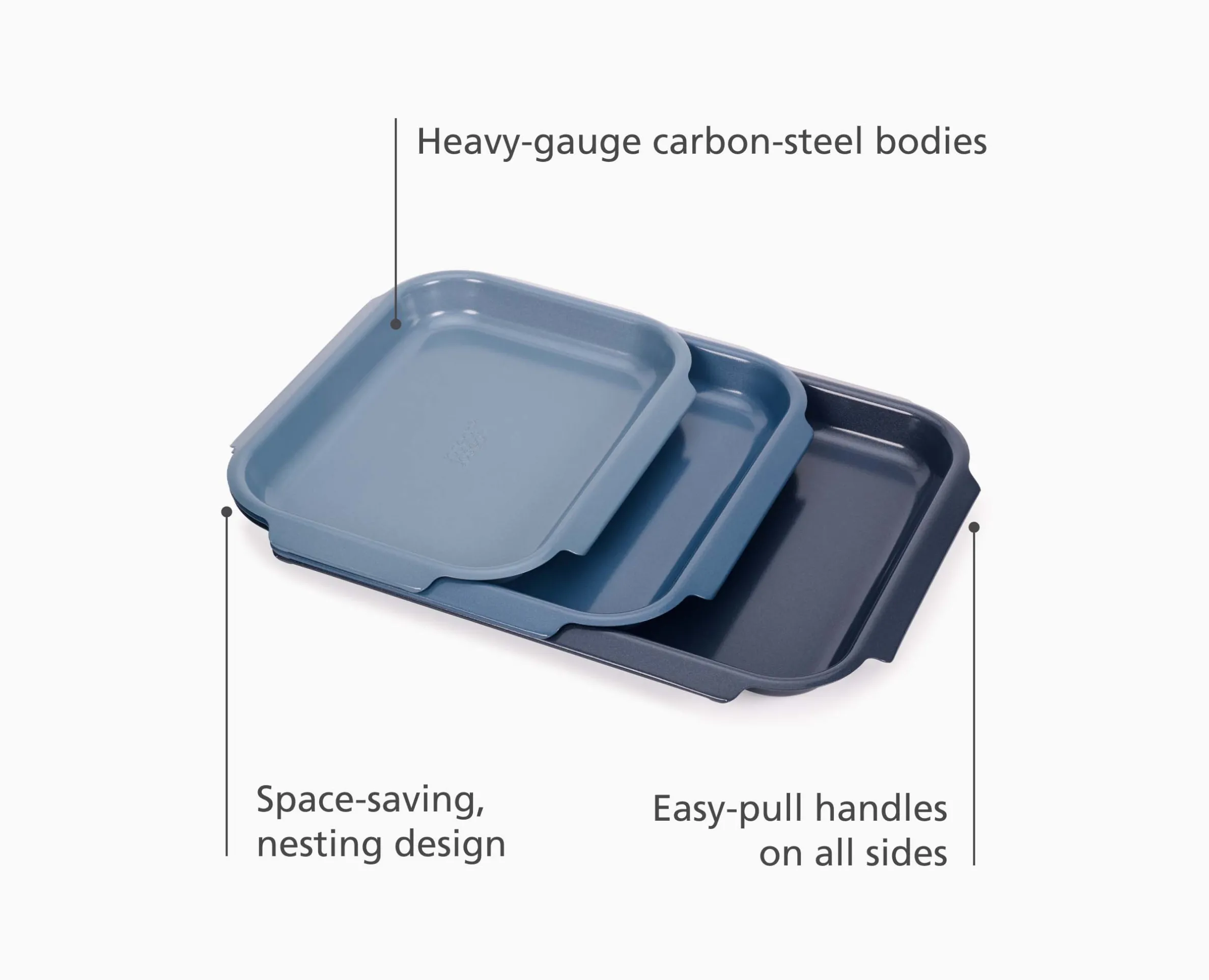 Nest™ Bake Non-Stick 3-piece Blue Baking Pan Set