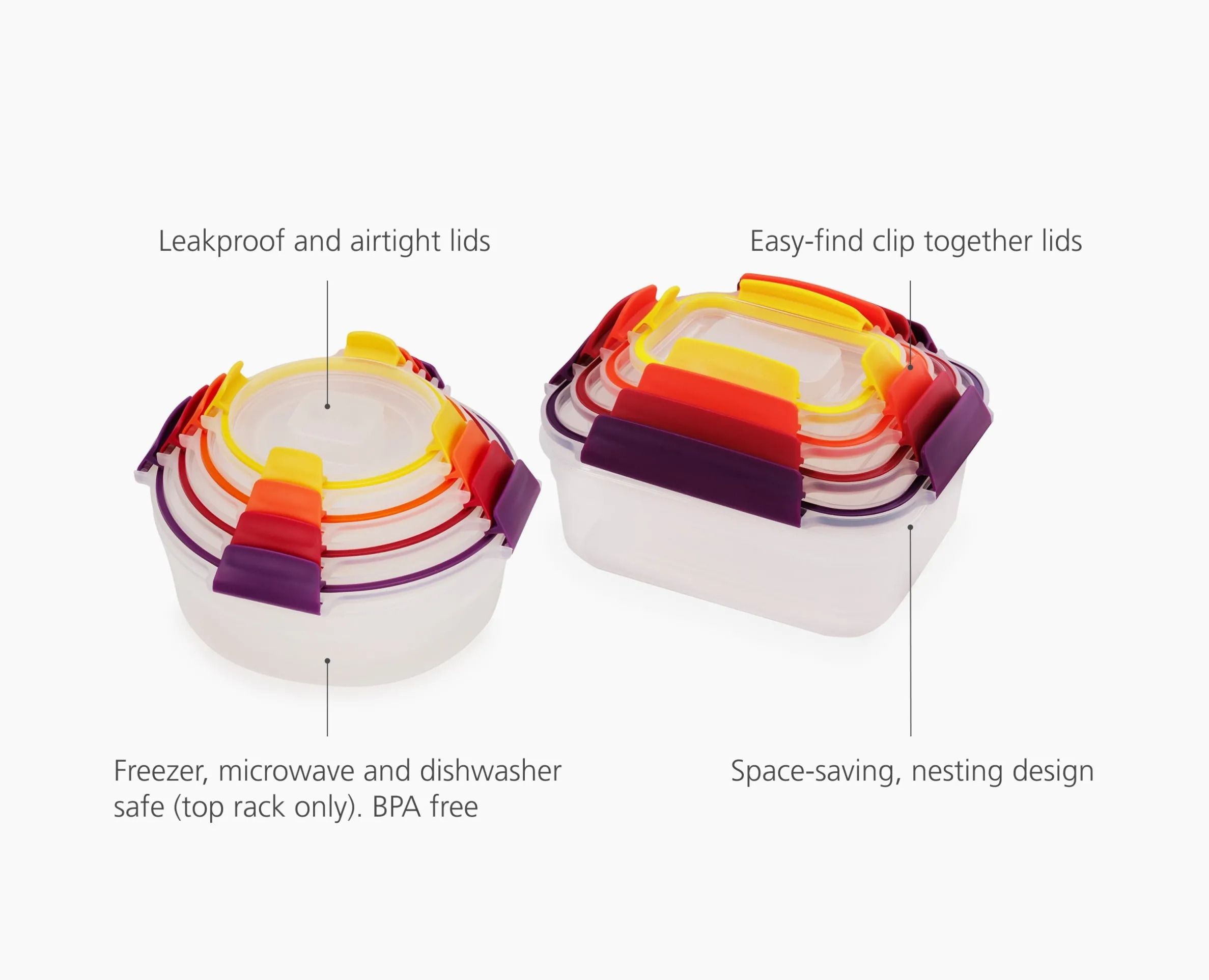 Nest™ Lock 16-Piece Multicolor Mixed Food Container Set