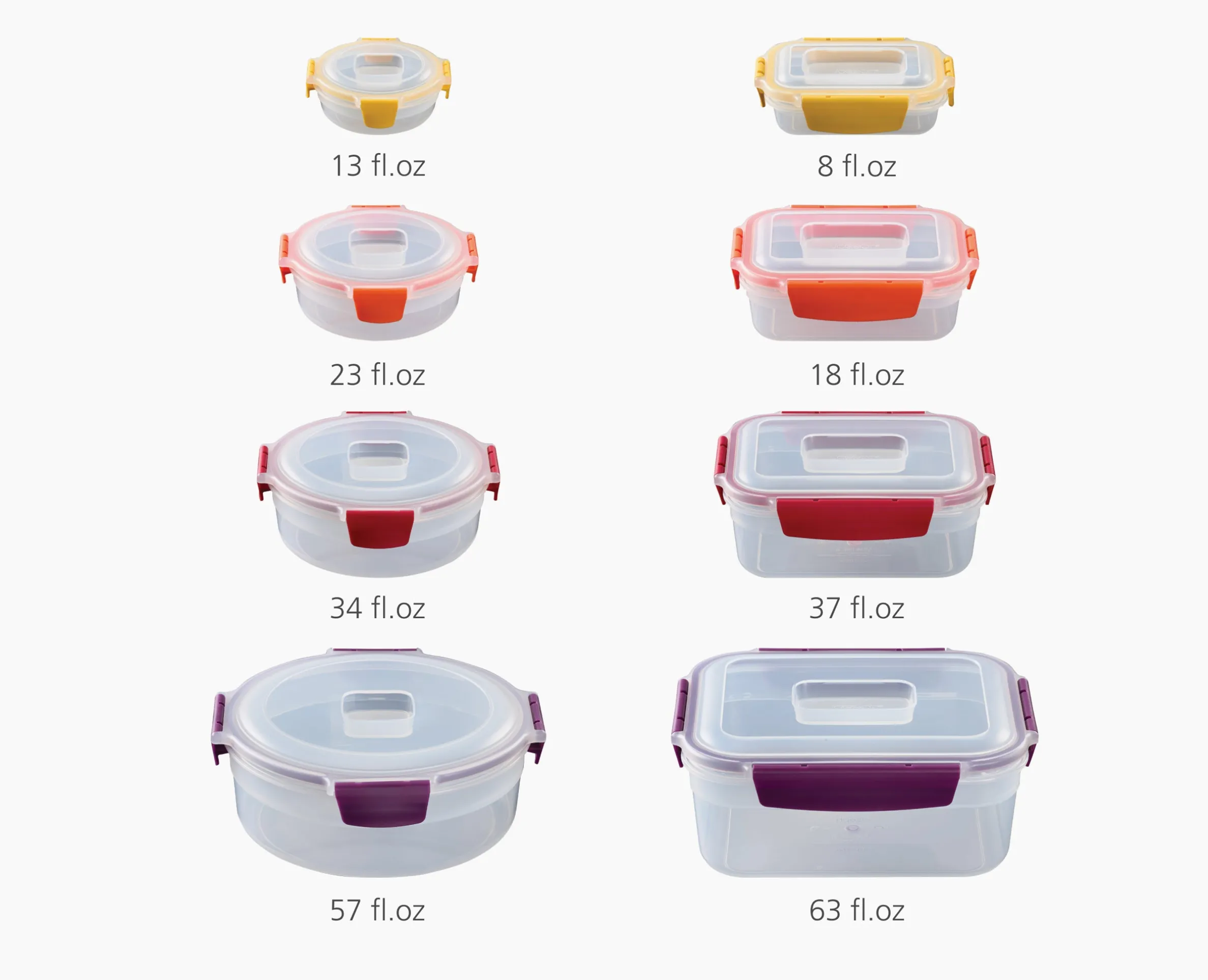 Nest™ Lock 16-Piece Multicolor Mixed Food Container Set