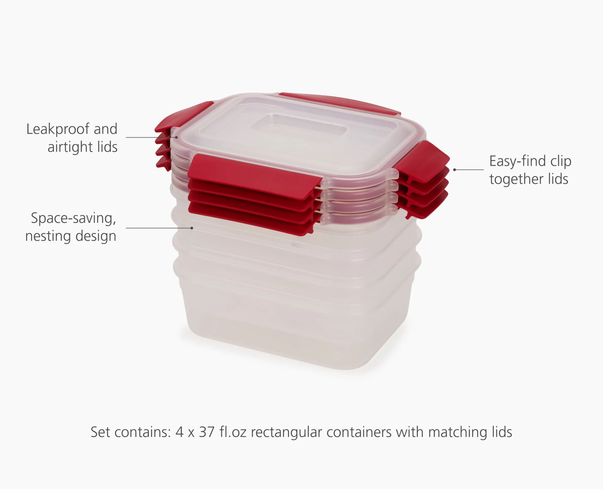 Nest™ Lock 8-Piece Red 1.1L Food Container Set