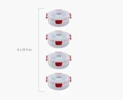 Nest™ Lock 8-Piece Red 1L Round Food Container Set