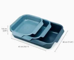Nest™ Oven Non-stick 3-piece Blue Roasting Pan Set