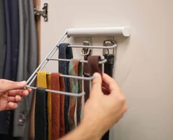 Orderly™ Ecru Belt, Tie & Scarf Hanging Rack