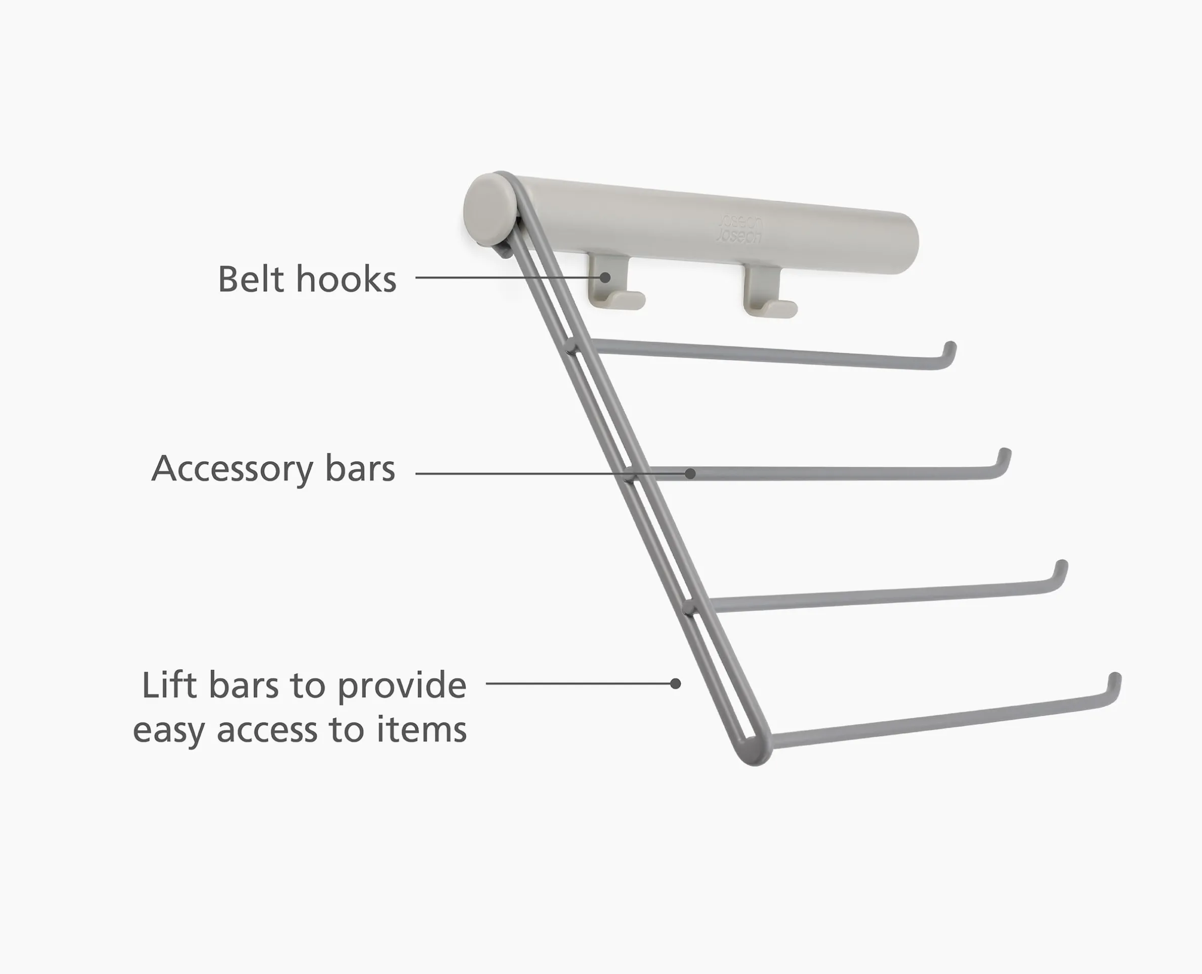 Orderly™ Ecru Belt, Tie & Scarf Hanging Rack