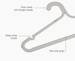 Orderly™ Set of 5 Anti-tangle Ecru Clothes Hangers