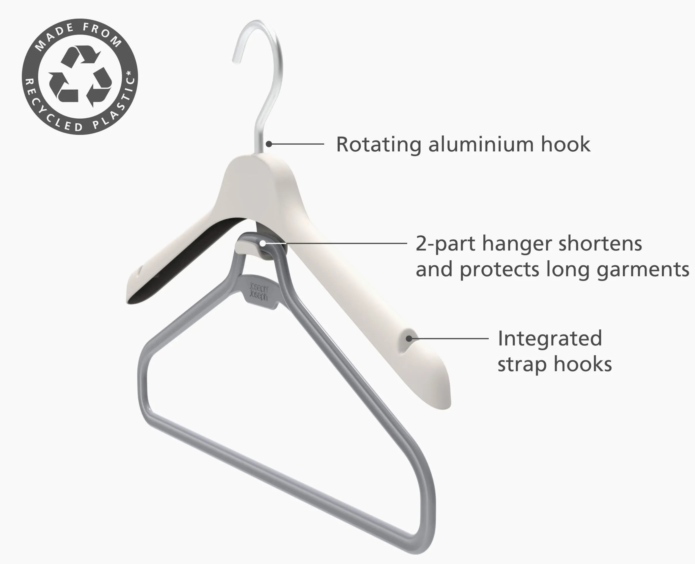 Orderly™ Set of 2 Ecru Long Garment Hangers
