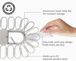 Petal™ 32-piece Quick-grip Ecru Drying Hanger