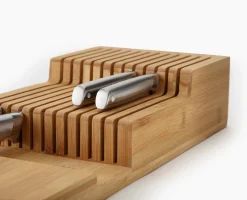 2-piece DrawerStore™ Bamboo Large Cutlery & Knife Organizer Set
